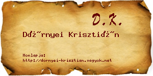 Dörnyei Krisztián névjegykártya
